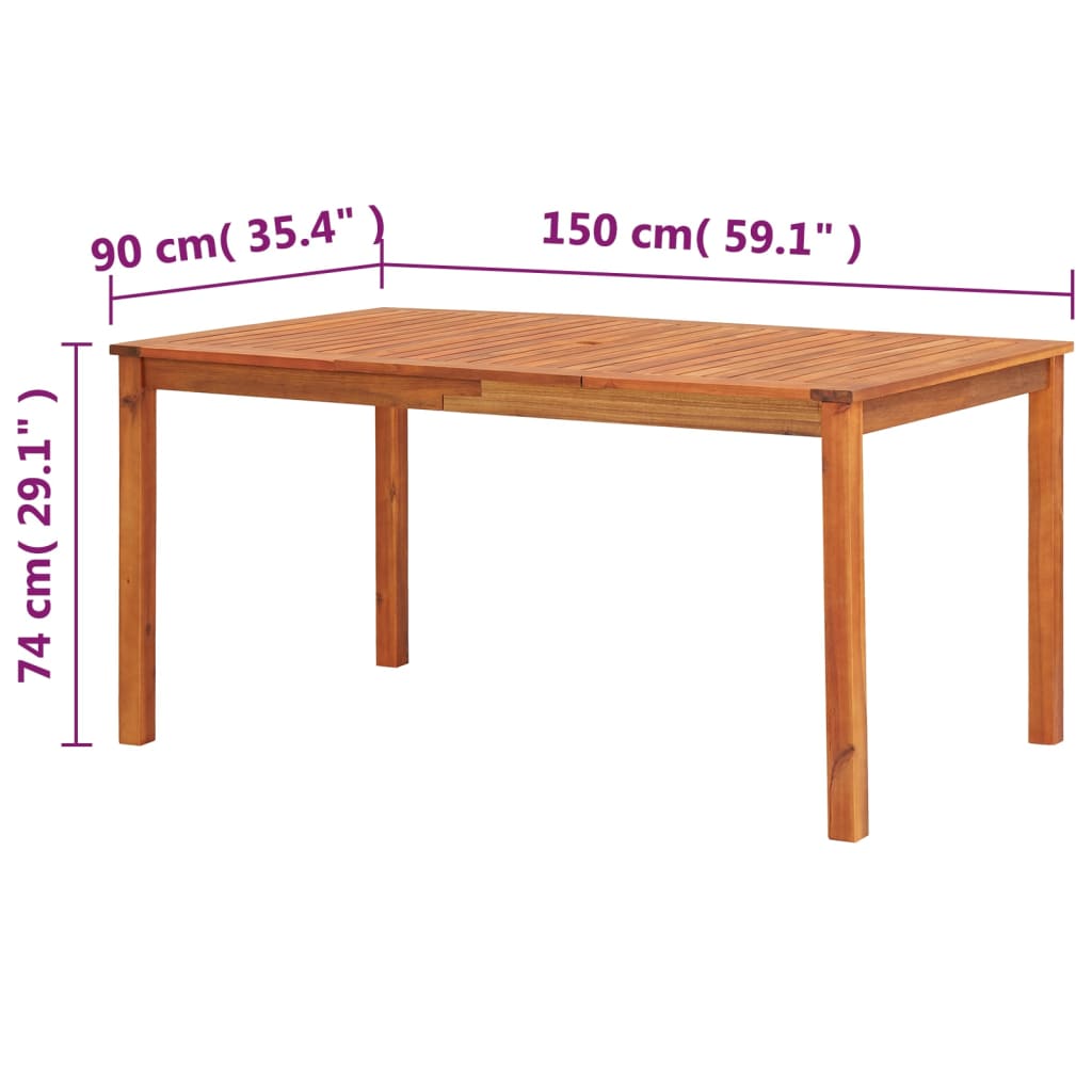 Tuintafel 150x90x74 cm massief acaciahout - AllerleiShop