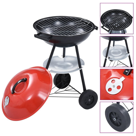 Kogelbarbecue houtskool met wieltjes XXL 44 cm - AllerleiShop