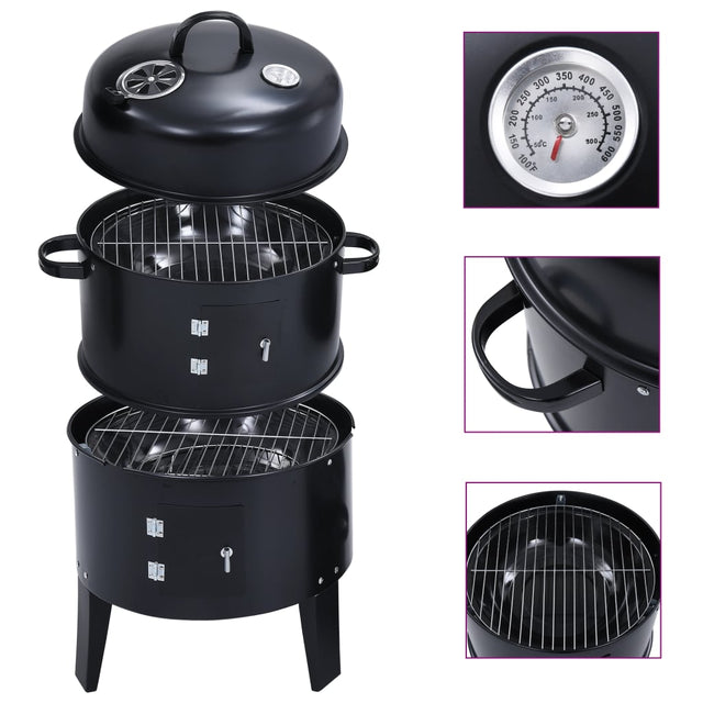 Houtskoolroker barbecue-grill 3-in-1 40x80 cm - AllerleiShop