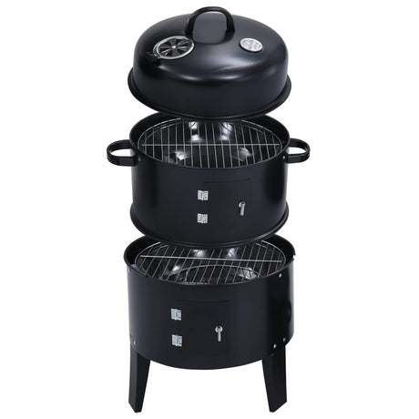 Houtskoolroker barbecue-grill 3-in-1 40x80 cm - AllerleiShop