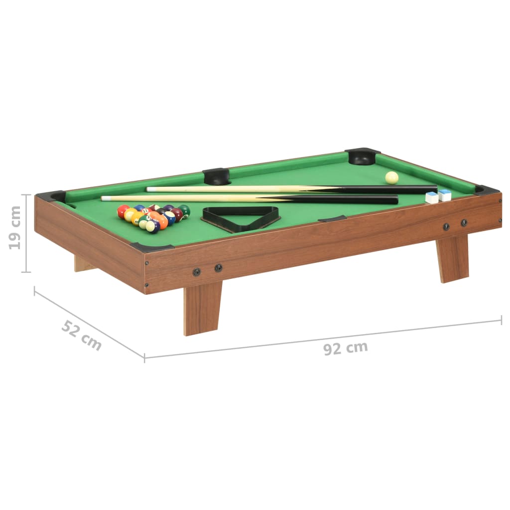 Minipooltafel 3 Feet 92x52x19 cm bruin en groen - AllerleiShop