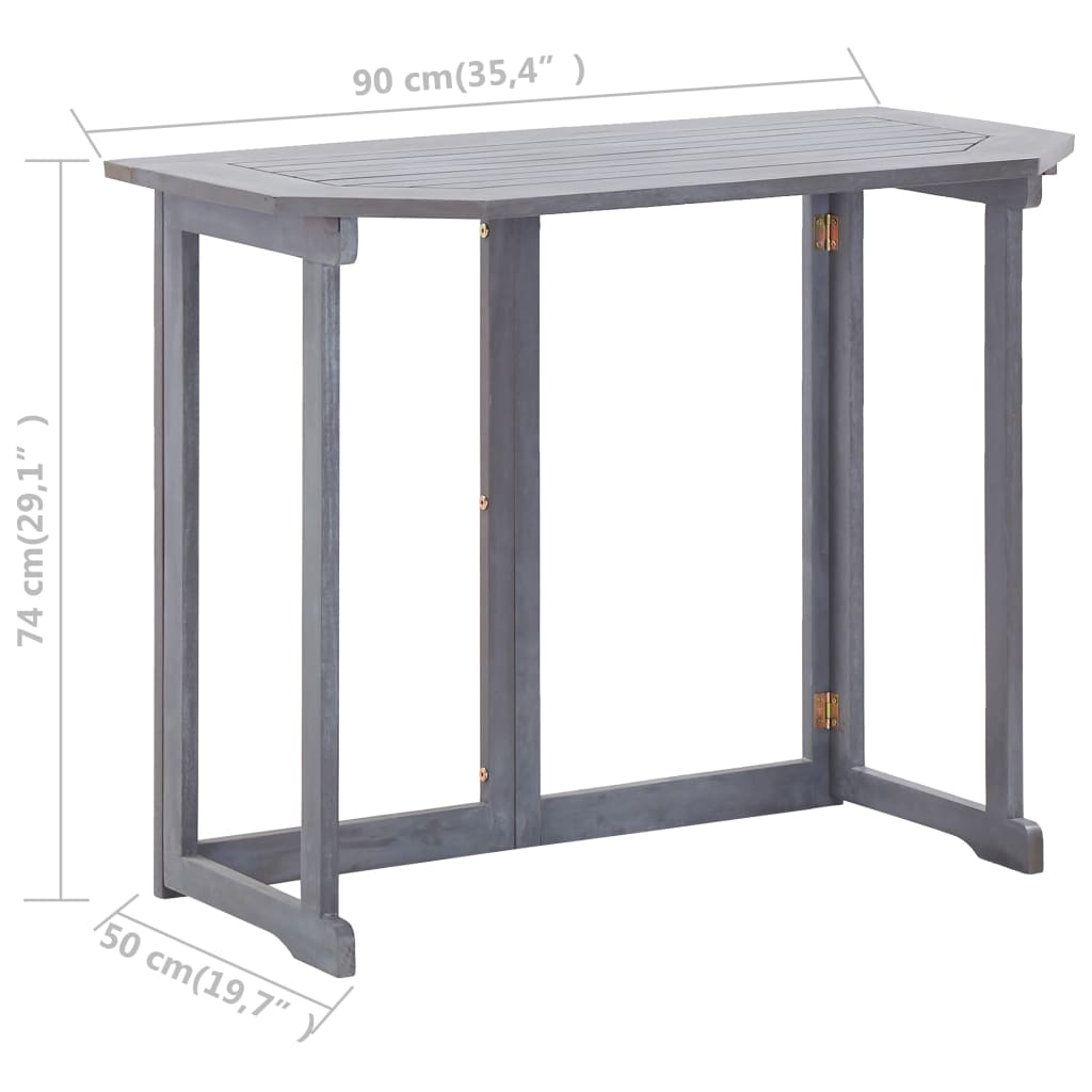 Balkontafel inklapbaar 90x50x74 cm massief acaciahout - AllerleiShop