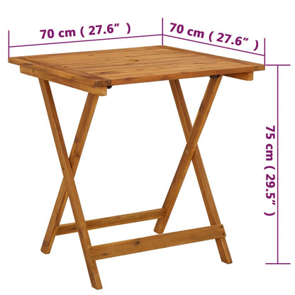 Tuintafel inklapbaar 70x70x75 cm massief acaciahout - AllerleiShop