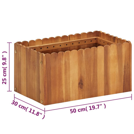 Plantenbak verhoogd 50x30x25 cm massief acaciahout - AllerleiShop