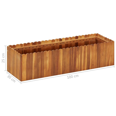 Plantenbak verhoogd 100x30x25 cm massief acaciahout - AllerleiShop