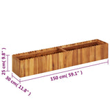 Plantenbak verhoogd 150x30x25 cm massief acaciahout - AllerleiShop