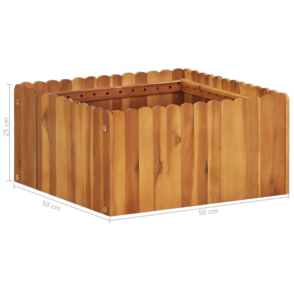 Plantenbak verhoogd 50x50x25 cm massief acaciahout - AllerleiShop