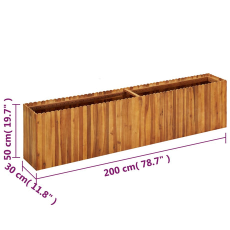 Plantenbak verhoogd 200x30x50 cm massief acaciahout - AllerleiShop