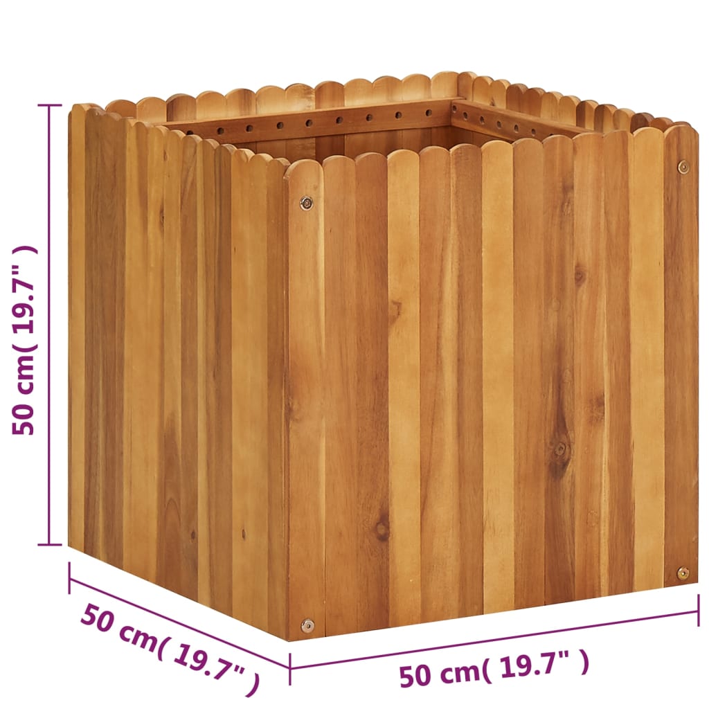 Plantenbak verhoogd 50x50x50 cm massief acaciahout - AllerleiShop