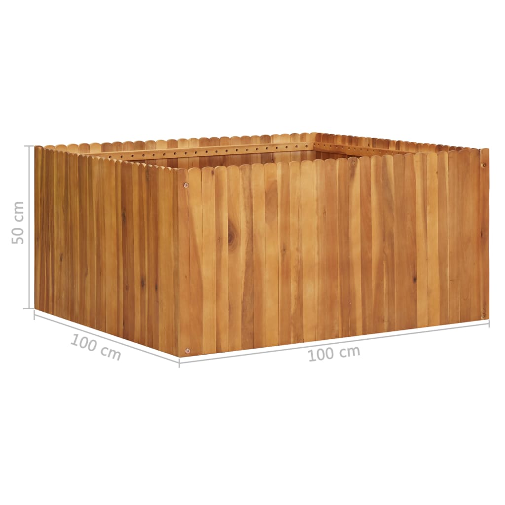 Plantenbak verhoogd 100x100x50 cm massief acaciahout - AllerleiShop