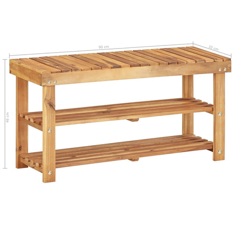 Schoenenrek 90x32x46 cm massief acaciahout - AllerleiShop