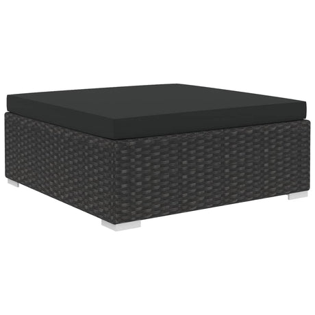 6-delige Loungeset met kussens poly rattan zwart - AllerleiShop