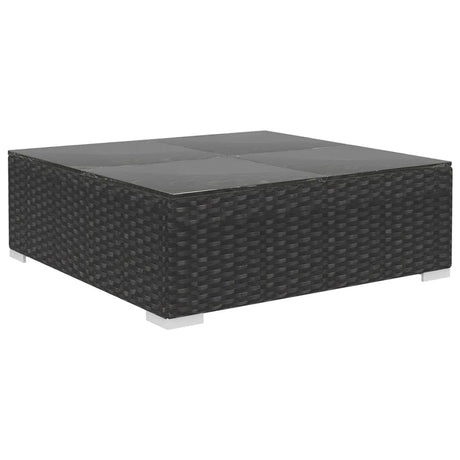 6-delige Loungeset met kussens poly rattan zwart - AllerleiShop