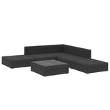 6-delige Loungeset met kussens poly rattan zwart - AllerleiShop