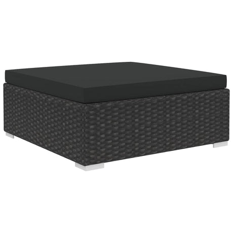 6-delige Loungeset met kussens poly rattan zwart - AllerleiShop