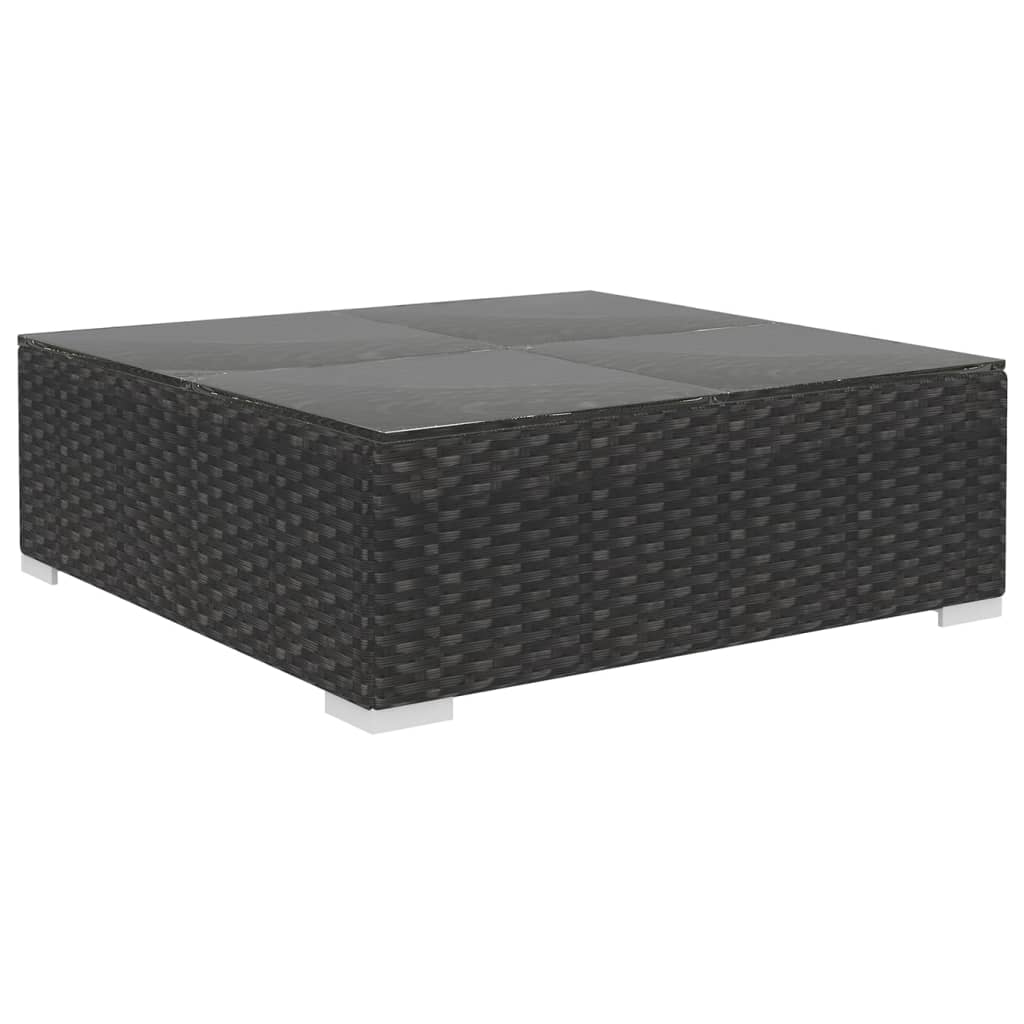 6-delige Loungeset met kussens poly rattan zwart - AllerleiShop