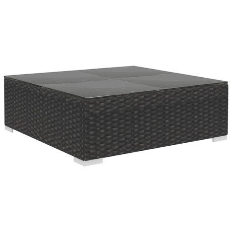6-delige Loungeset met kussens poly rattan zwart - AllerleiShop