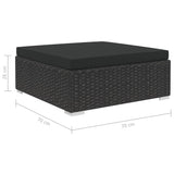 6-delige Loungeset met kussens poly rattan zwart - AllerleiShop