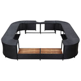 Spa-ombouw vierkant 268x268x55 cm poly rattan zwart