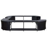 Spa-ombouw vierkant 268x268x55 cm poly rattan zwart