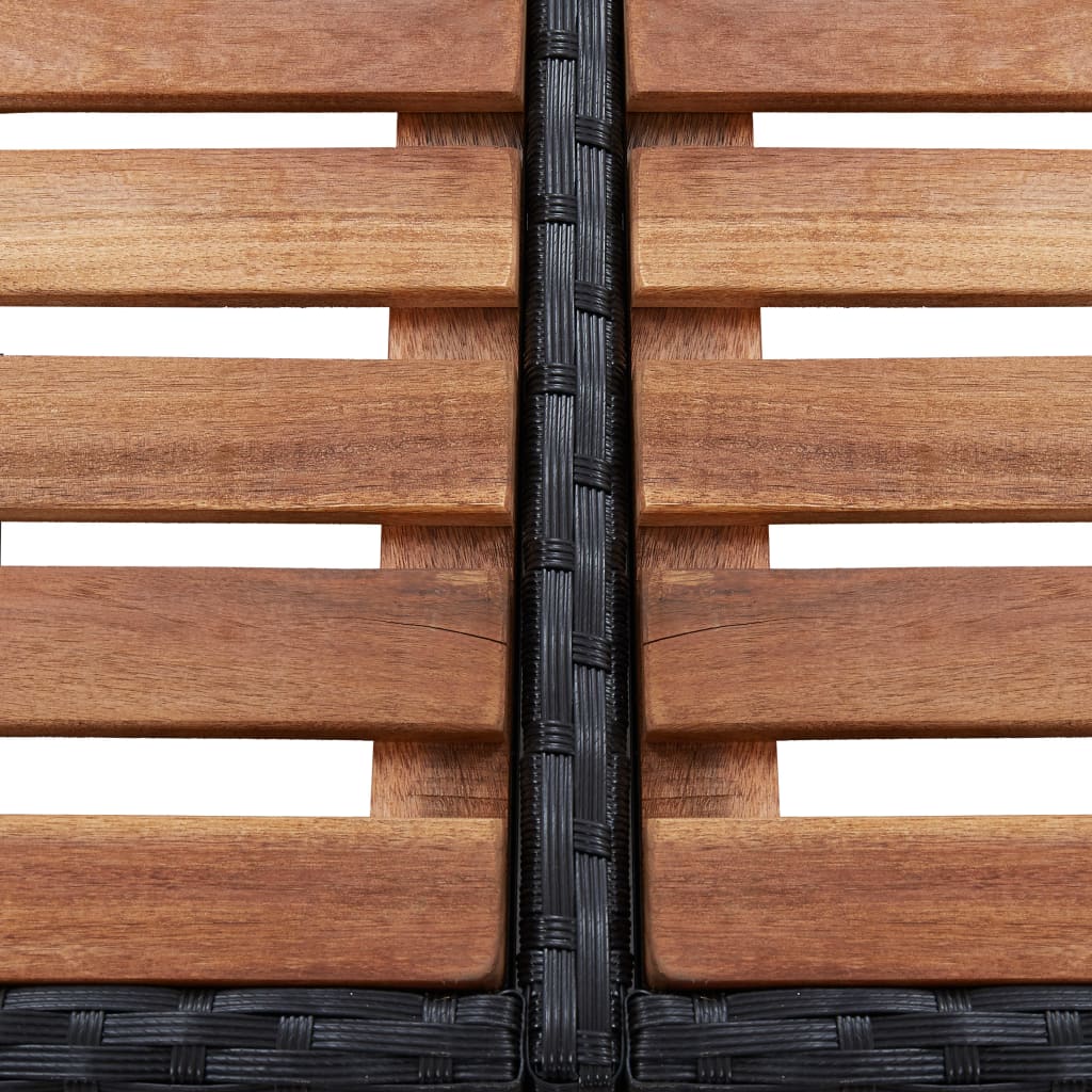 Spa-ombouw vierkant 268x268x55 cm poly rattan zwart