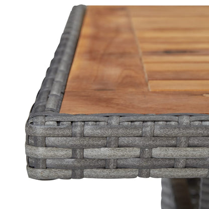 Tuintafel poly rattan en massief acaciahout grijs - AllerleiShop