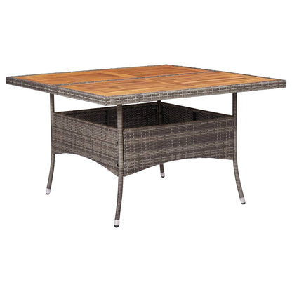 Tuintafel poly rattan en massief acaciahout grijs - AllerleiShop