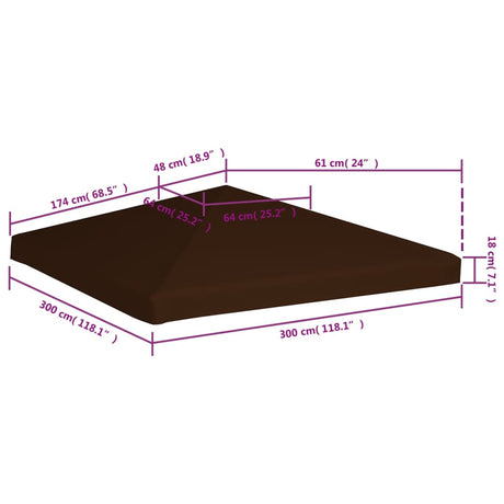 Prieeldak 310 g/m² 3x3 m bruin - AllerleiShop