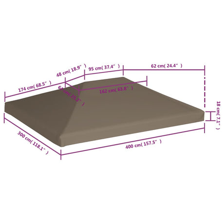 Prieeldak 310 g/m² 3x4 m taupe - AllerleiShop