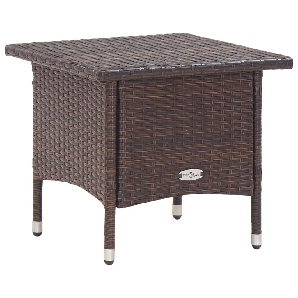 Theetafel 50x50x47 cm poly rattan bruin - AllerleiShop