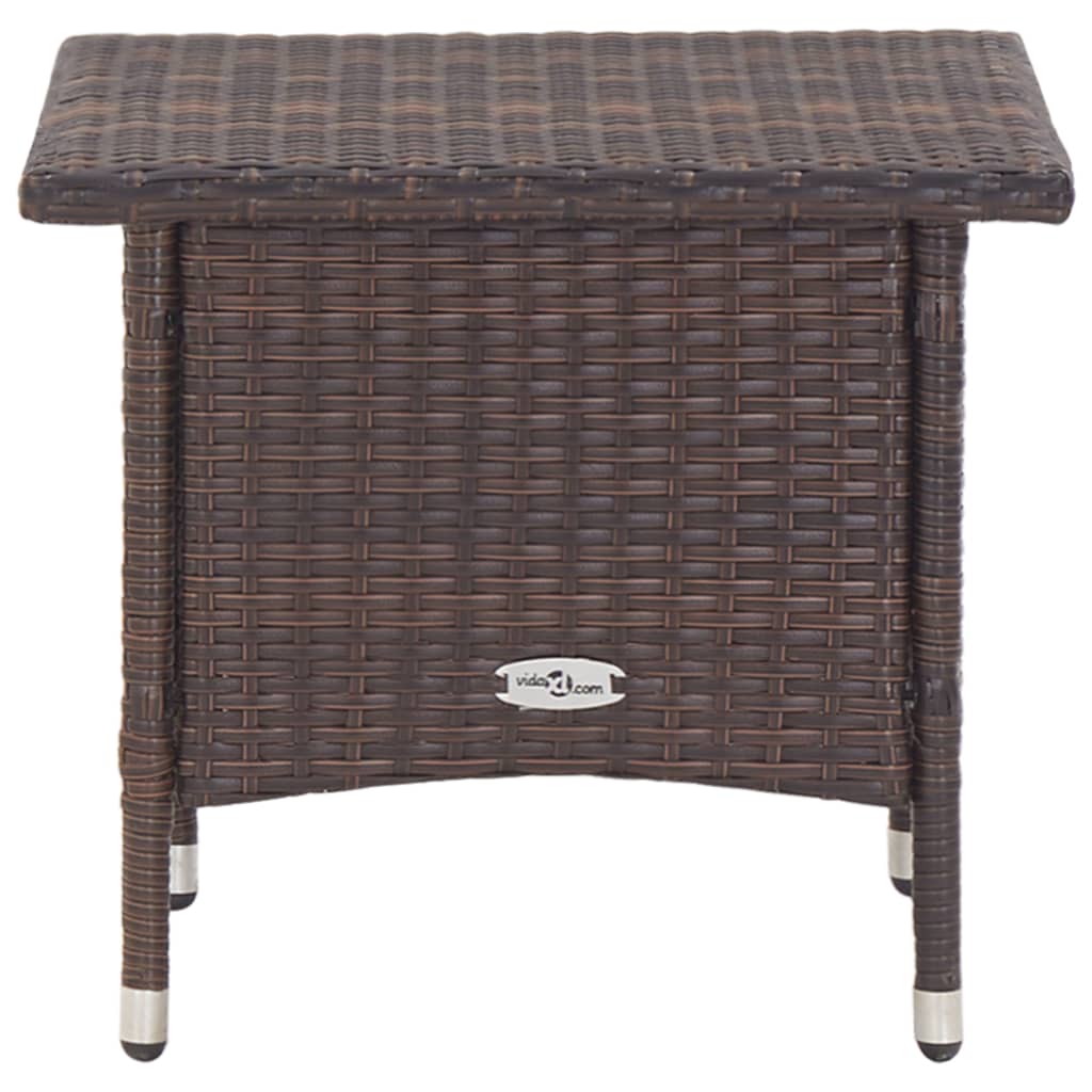 Theetafel 50x50x47 cm poly rattan bruin - AllerleiShop