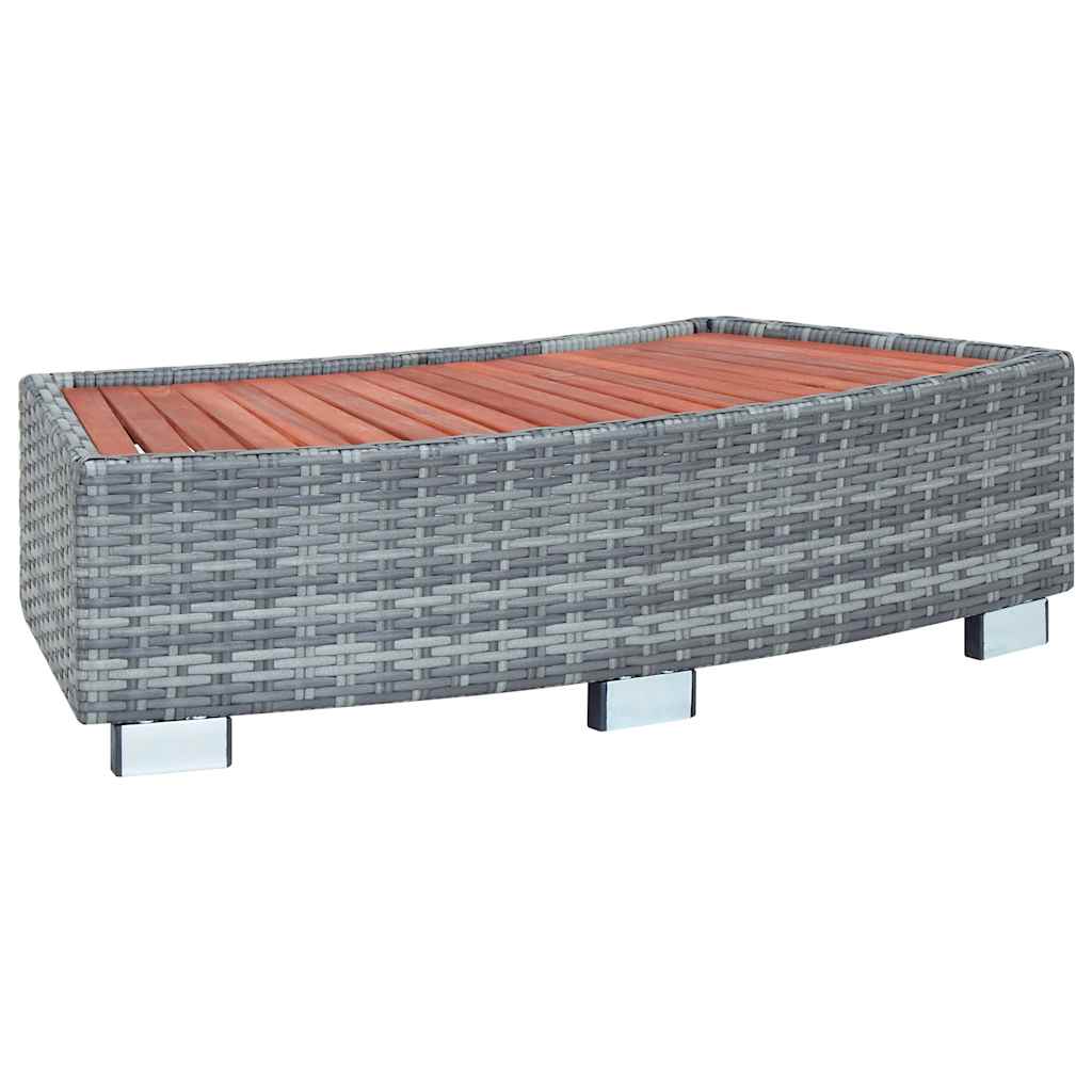 Spatrap 92x45x25 cm poly rattan grijs