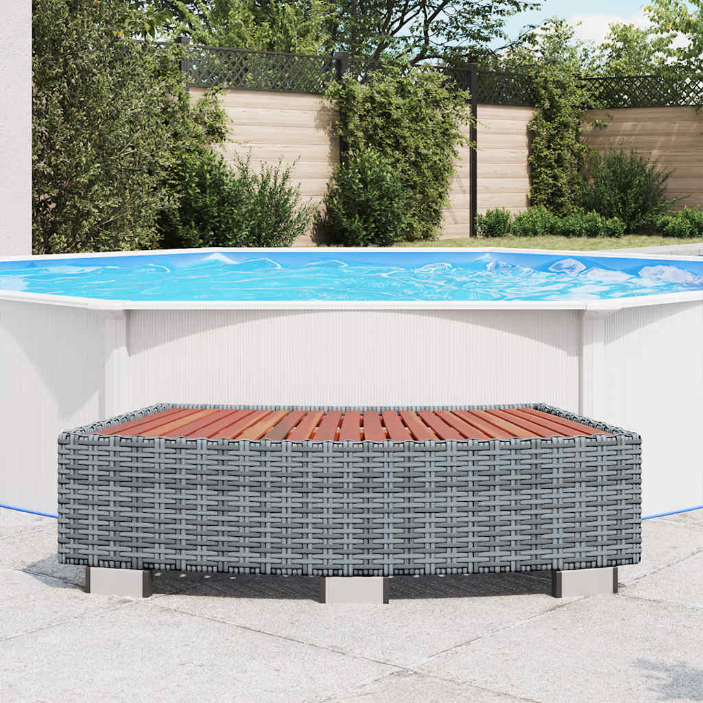 Spatrap 92x45x25 cm poly rattan grijs