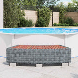 Spatrap 92x45x25 cm poly rattan grijs