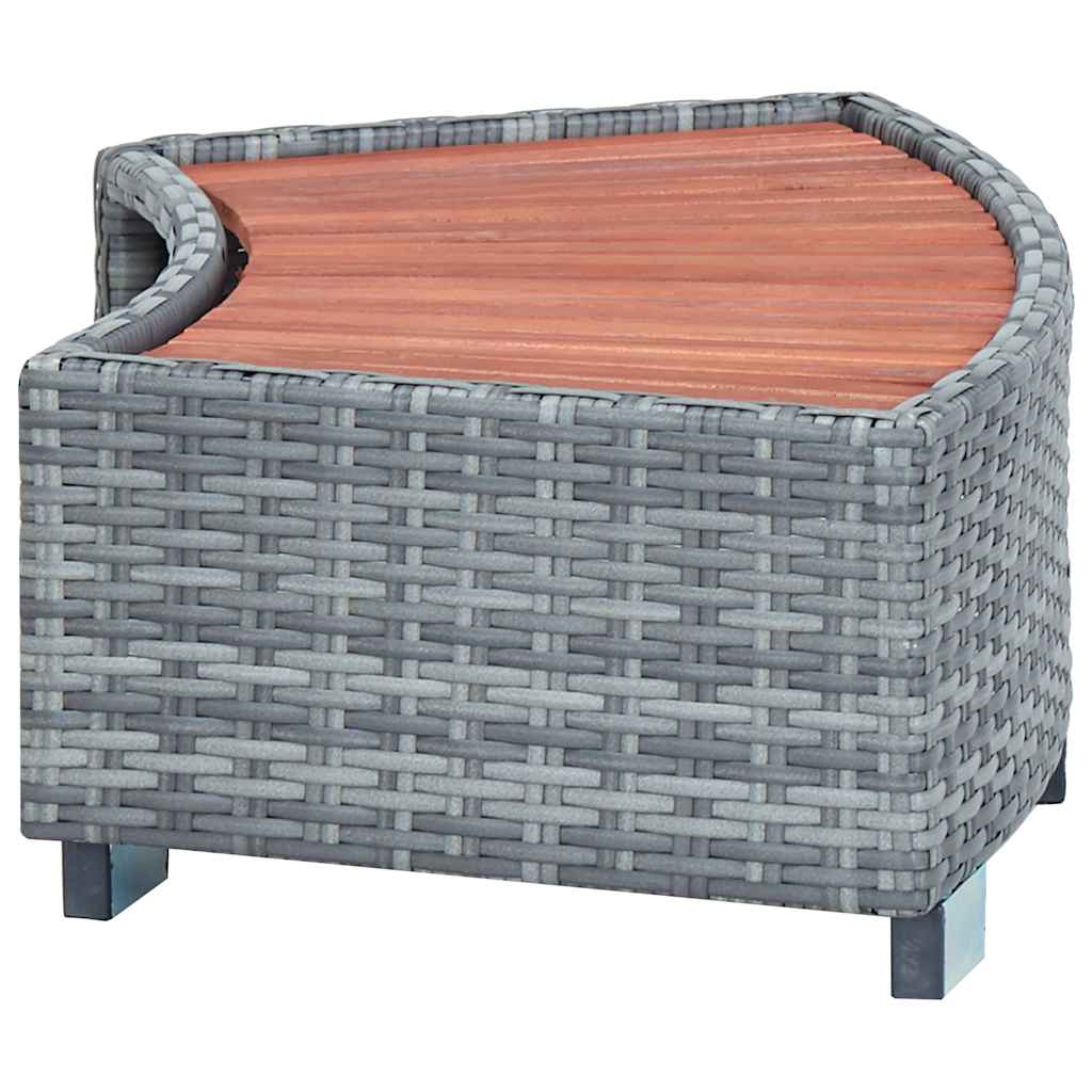 Spatrap 92x45x25 cm poly rattan grijs