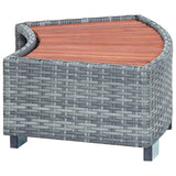 Spatrap 92x45x25 cm poly rattan grijs