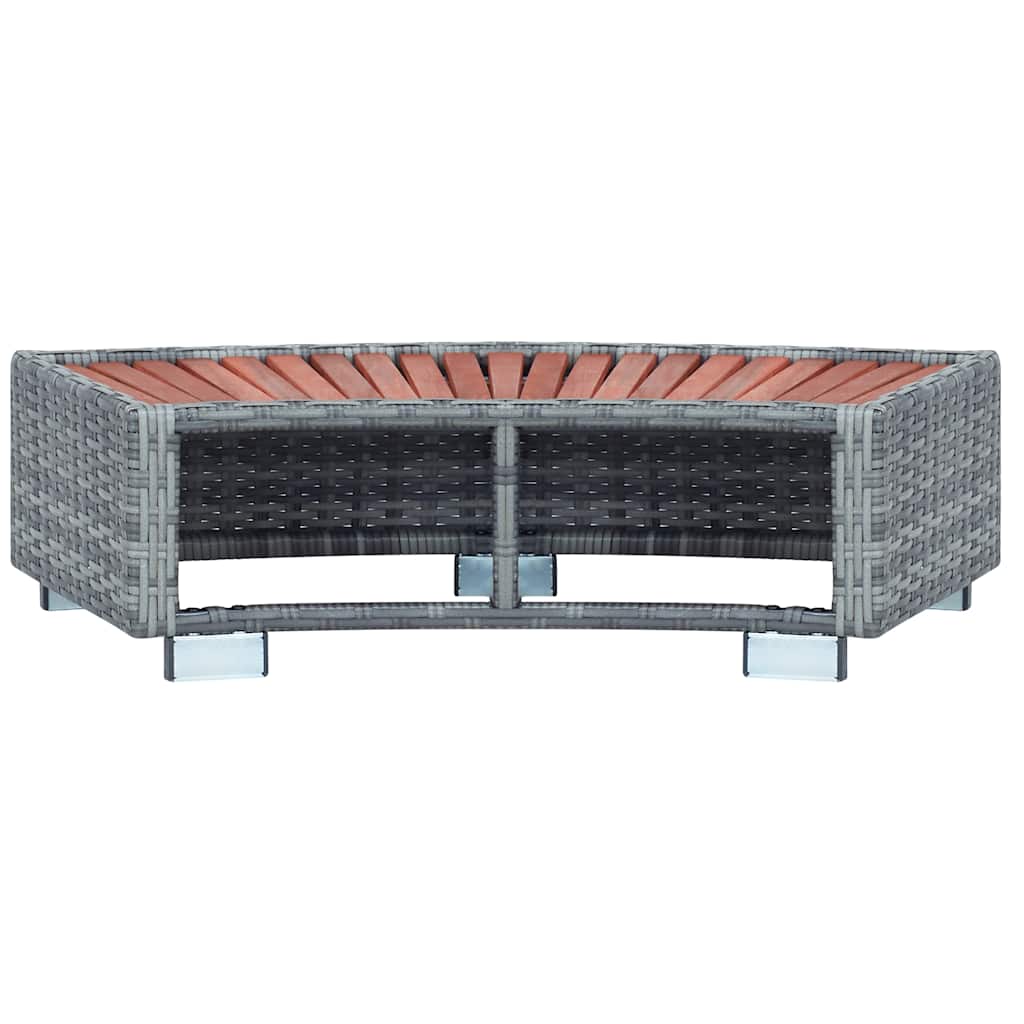 Spatrap 92x45x25 cm poly rattan grijs
