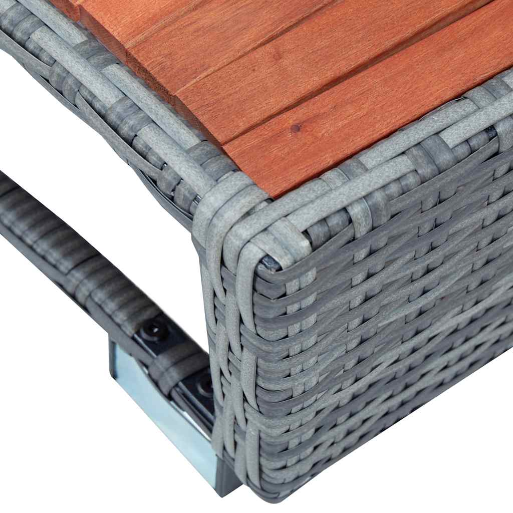 Spatrap 92x45x25 cm poly rattan grijs