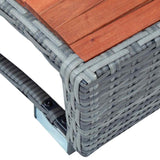 Spatrap 92x45x25 cm poly rattan grijs