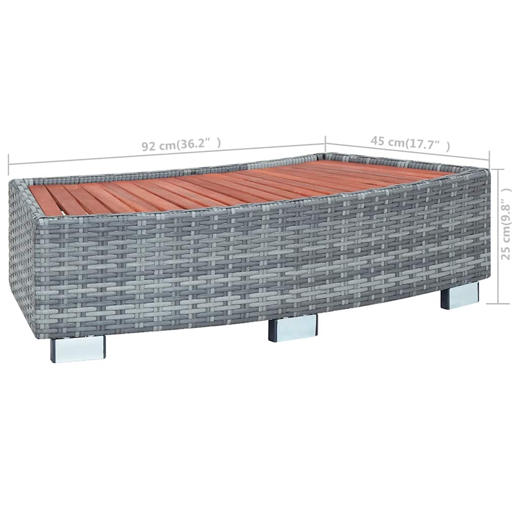Spatrap 92x45x25 cm poly rattan grijs