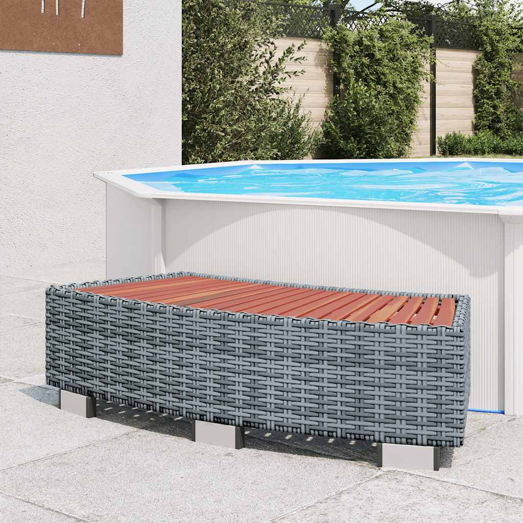 Spatrap 92x45x25 cm poly rattan grijs