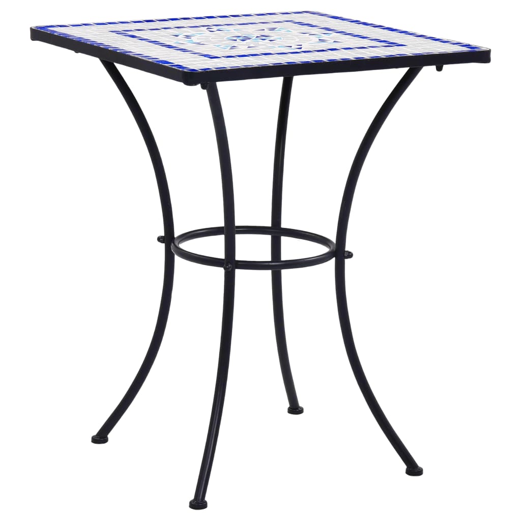 Bistrotafel mozaïek 60 cm keramiek blauw en wit - AllerleiShop