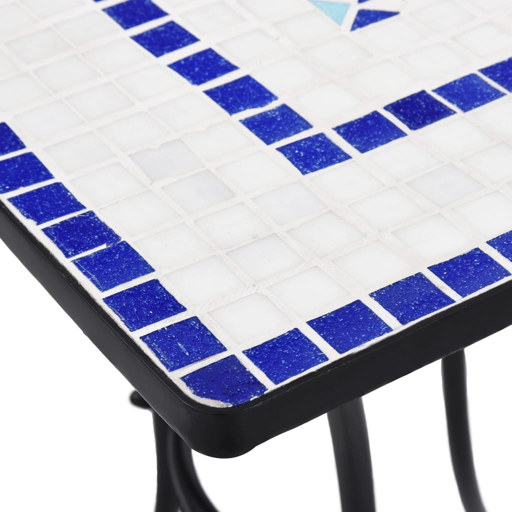 Bistrotafel mozaïek 60 cm keramiek blauw en wit - AllerleiShop