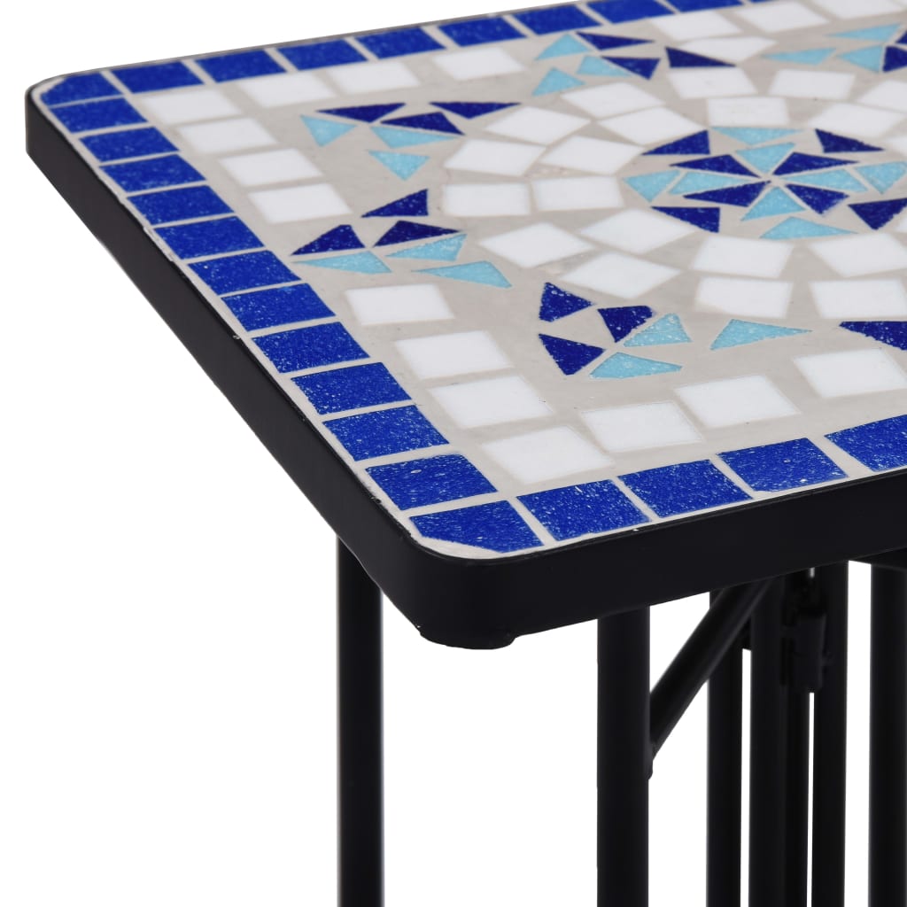 Bijzettafel mozaïek keramiek blauw en wit - AllerleiShop