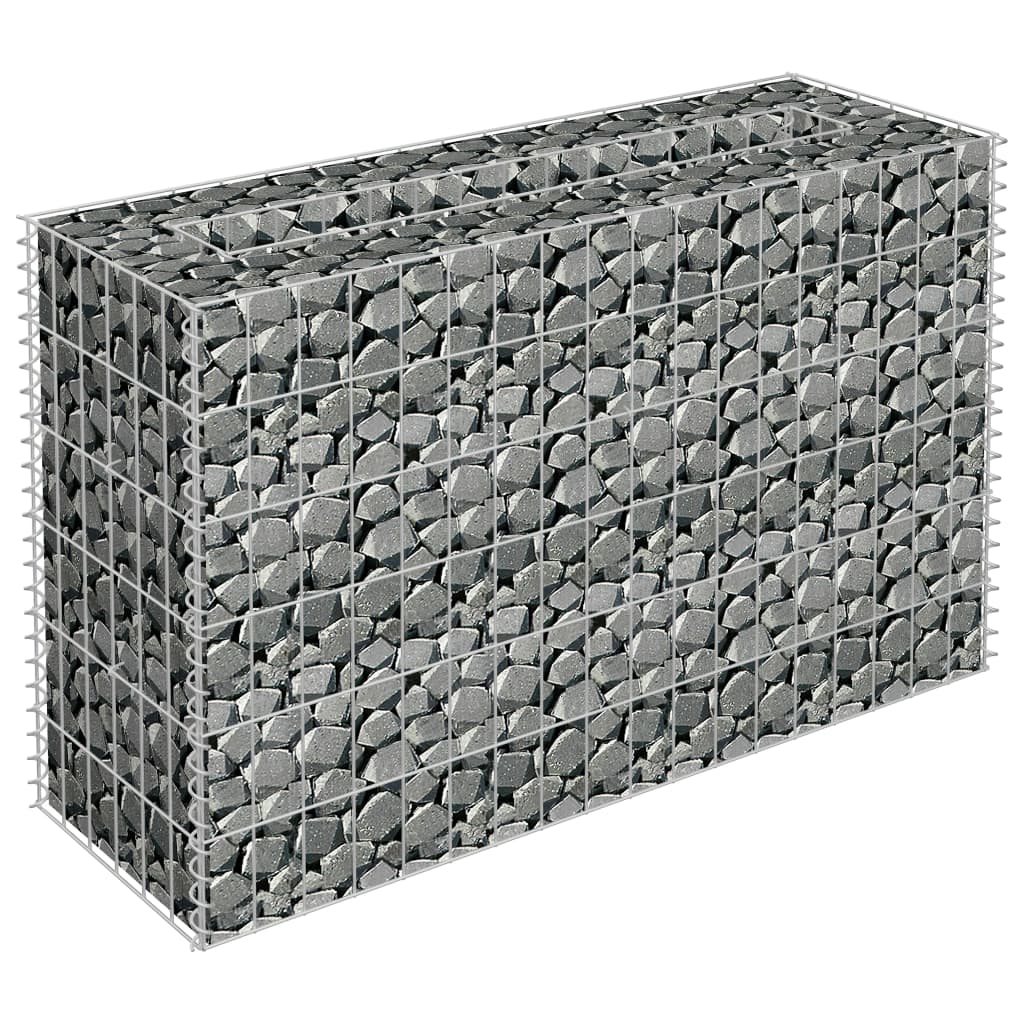 Gabion plantenbak verhoogd 90x30x60 cm gegalvaniseerd staal