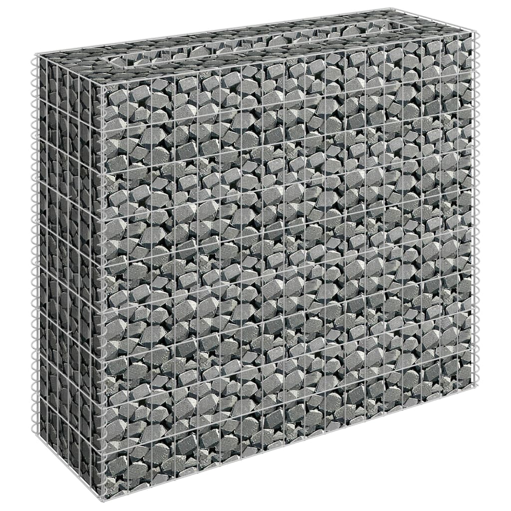 Gabion plantenbak verhoogd 90x30x90 cm gegalvaniseerd staal