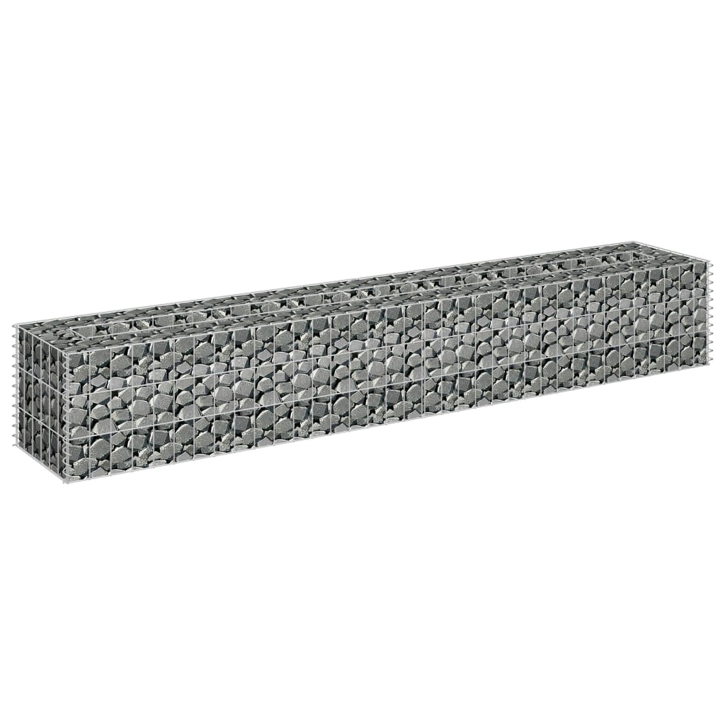 Gabion plantenbak verhoogd 180x30x30 cm gegalvaniseerd staal