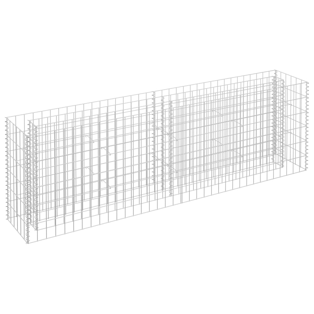 Gabion plantenbak verhoogd 180x30x60 cm gegalvaniseerd staal