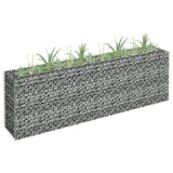 Gabion plantenbak verhoogd 180x30x60 cm gegalvaniseerd staal