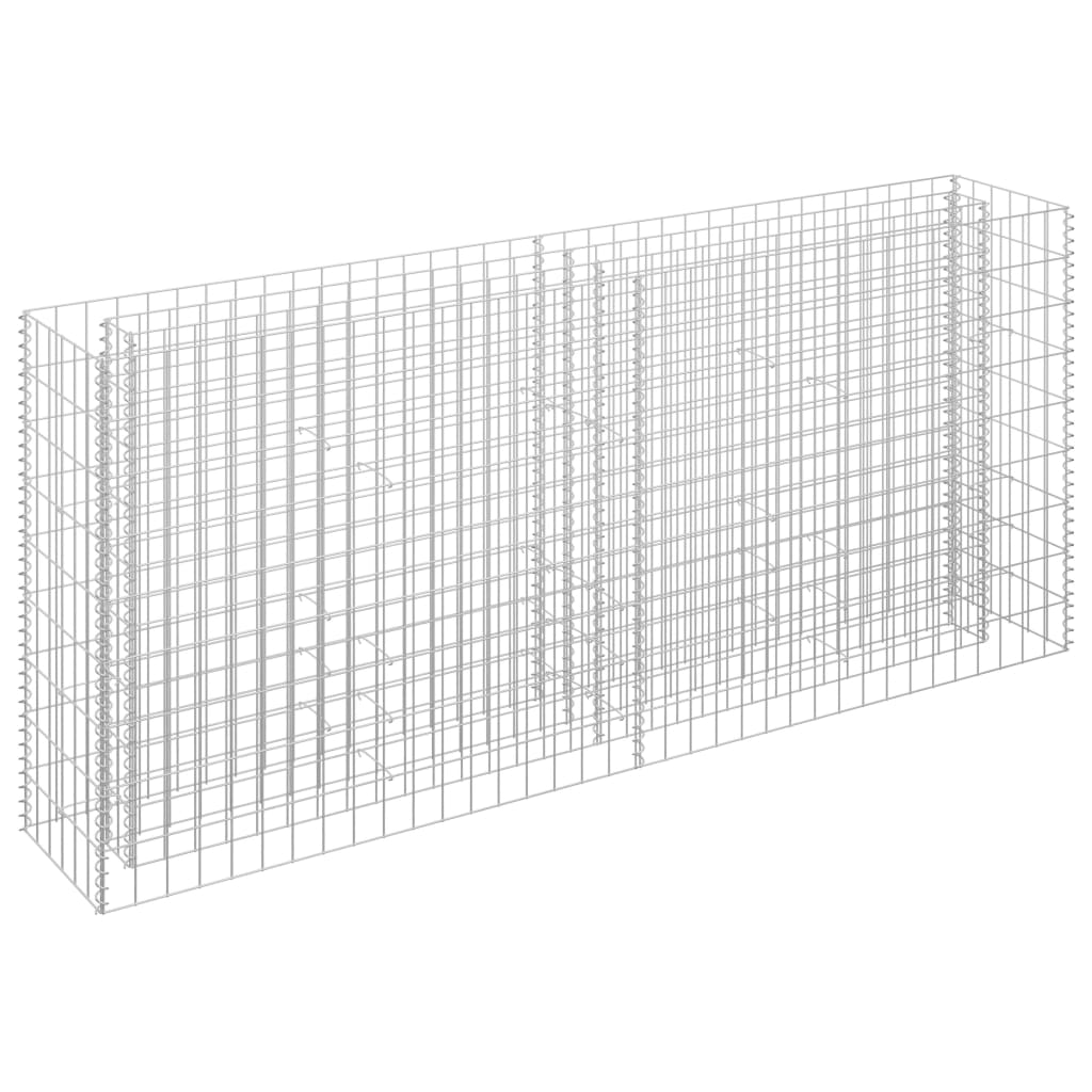 Gabion plantenbak verhoogd 180x30x90 cm gegalvaniseerd staal